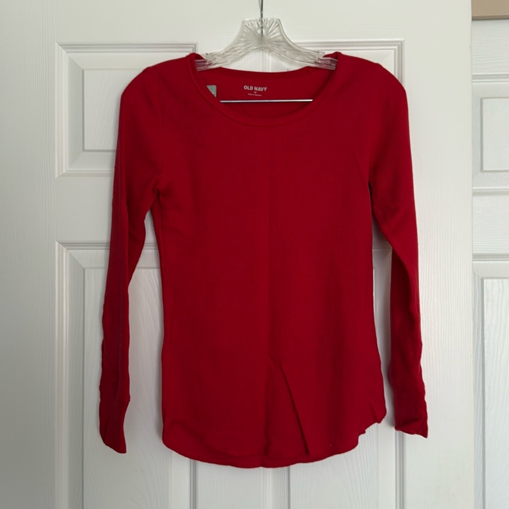 Old Navy Red Waffle Pajama Top XS